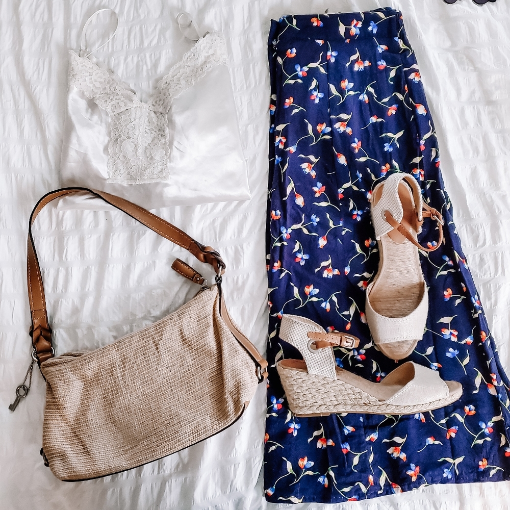 Silky lace cream camisole